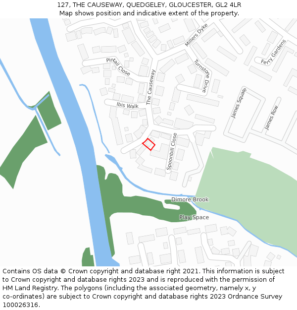 127, THE CAUSEWAY, QUEDGELEY, GLOUCESTER, GL2 4LR: Location map and indicative extent of plot