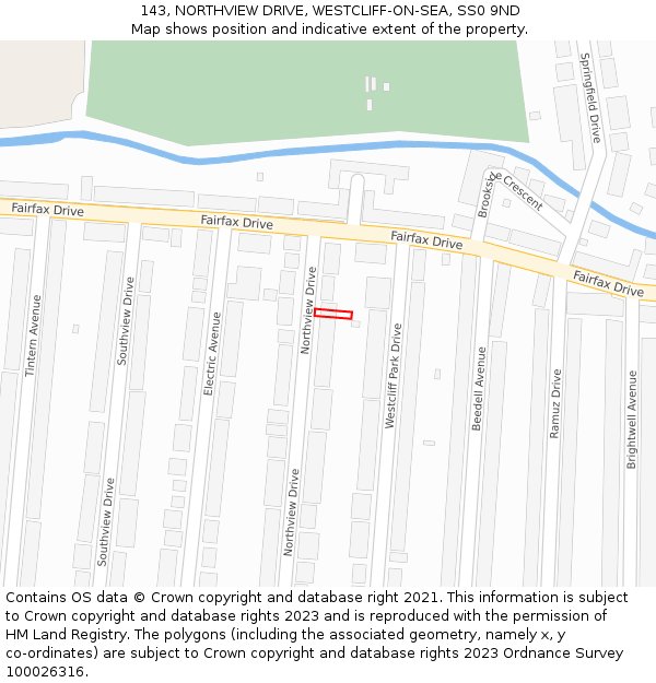 143, NORTHVIEW DRIVE, WESTCLIFF-ON-SEA, SS0 9ND: Location map and indicative extent of plot