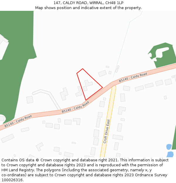 147, CALDY ROAD, WIRRAL, CH48 1LP: Location map and indicative extent of plot