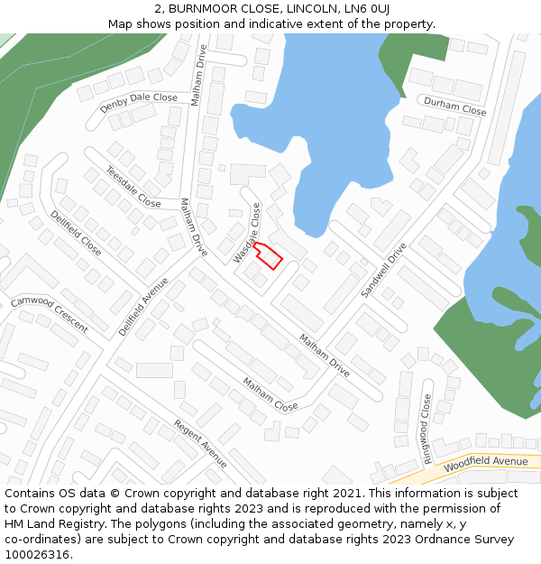 2, BURNMOOR CLOSE, LINCOLN, LN6 0UJ: Location map and indicative extent of plot