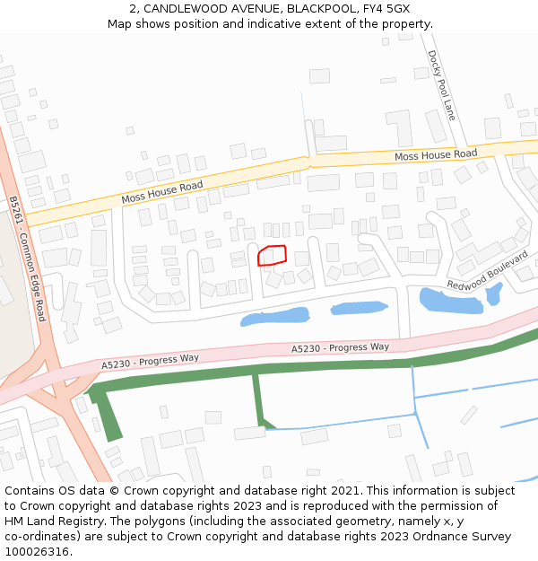 2, CANDLEWOOD AVENUE, BLACKPOOL, FY4 5GX: Location map and indicative extent of plot