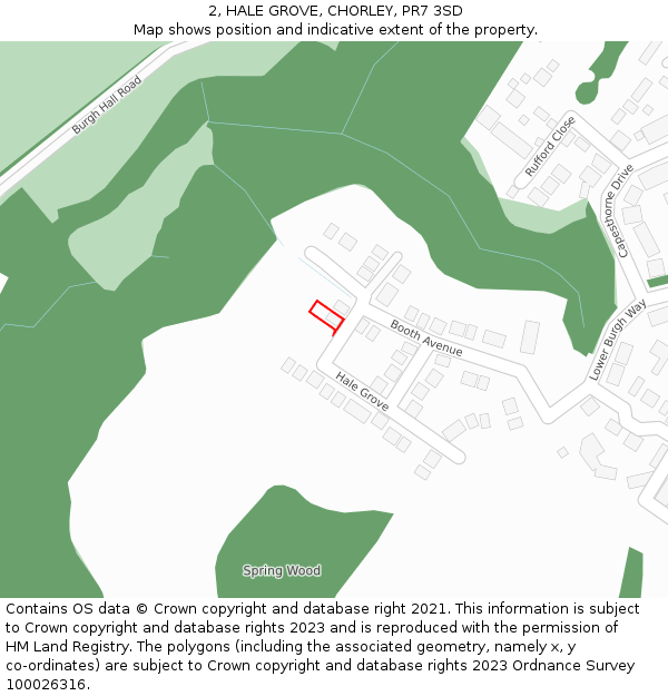 2, HALE GROVE, CHORLEY, PR7 3SD: Location map and indicative extent of plot