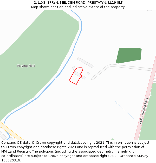 2, LLYS ISFRYN, MELIDEN ROAD, PRESTATYN, LL19 8LT: Location map and indicative extent of plot