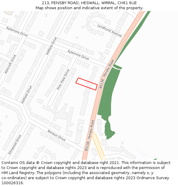 213, PENSBY ROAD, HESWALL, WIRRAL, CH61 6UE: Location map and indicative extent of plot