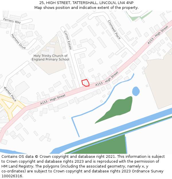 25, HIGH STREET, TATTERSHALL, LINCOLN, LN4 4NP: Location map and indicative extent of plot