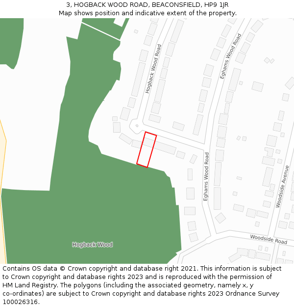 3, HOGBACK WOOD ROAD, BEACONSFIELD, HP9 1JR: Location map and indicative extent of plot