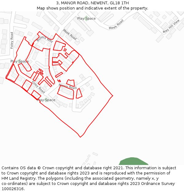 3, MANOR ROAD, NEWENT, GL18 1TH: Location map and indicative extent of plot