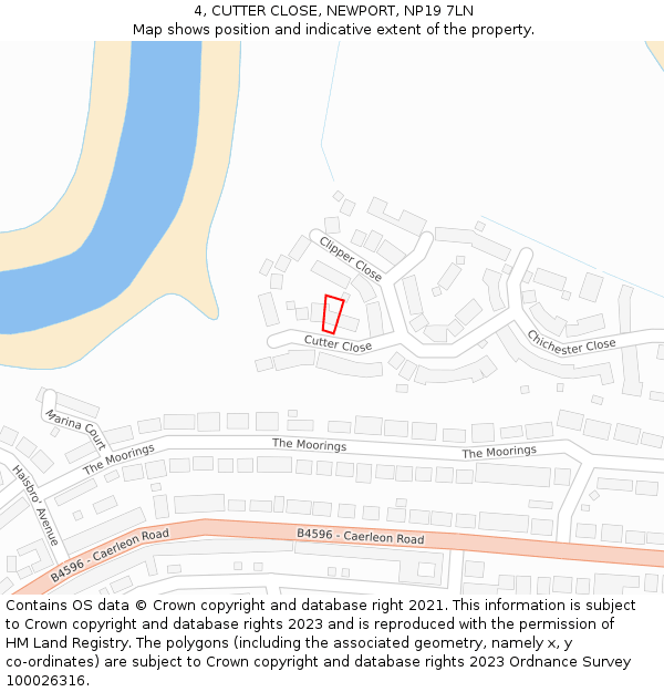 4, CUTTER CLOSE, NEWPORT, NP19 7LN: Location map and indicative extent of plot