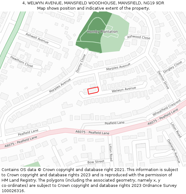 4, WELWYN AVENUE, MANSFIELD WOODHOUSE, MANSFIELD, NG19 9DR: Location map and indicative extent of plot