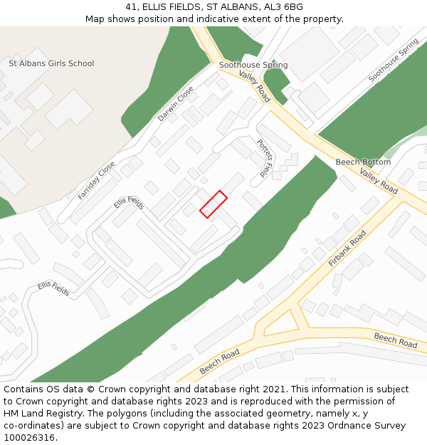 41, ELLIS FIELDS, ST ALBANS, AL3 6BG: Location map and indicative extent of plot