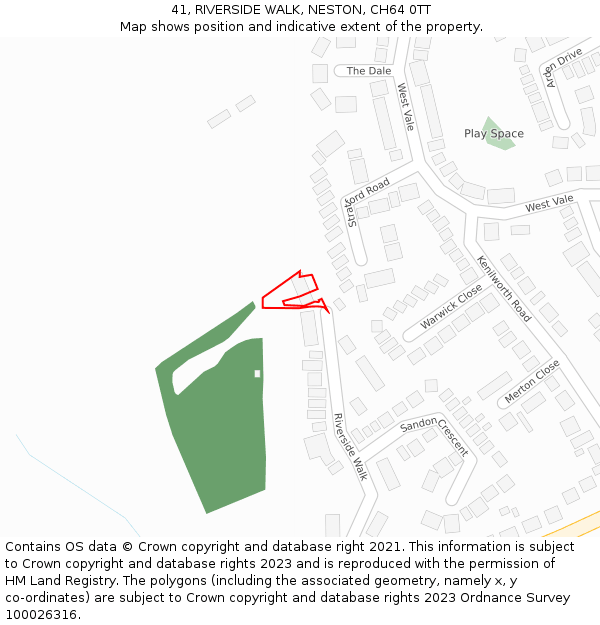 41, RIVERSIDE WALK, NESTON, CH64 0TT: Location map and indicative extent of plot