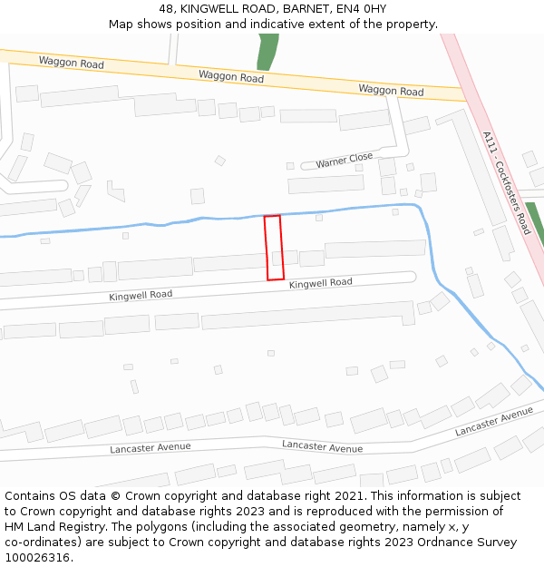 48, KINGWELL ROAD, BARNET, EN4 0HY: Location map and indicative extent of plot