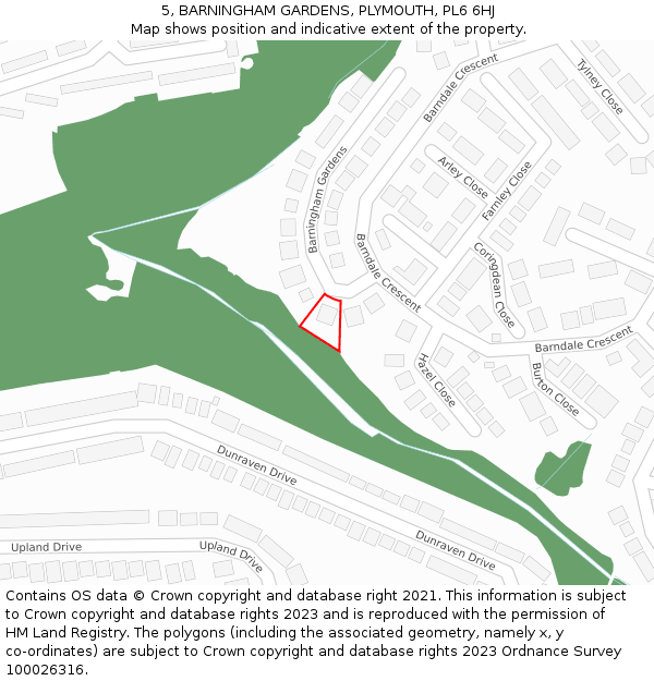 5, BARNINGHAM GARDENS, PLYMOUTH, PL6 6HJ: Location map and indicative extent of plot