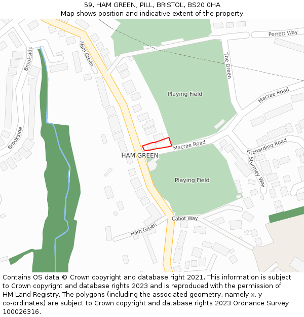 59, HAM GREEN, PILL, BRISTOL, BS20 0HA: Location map and indicative extent of plot