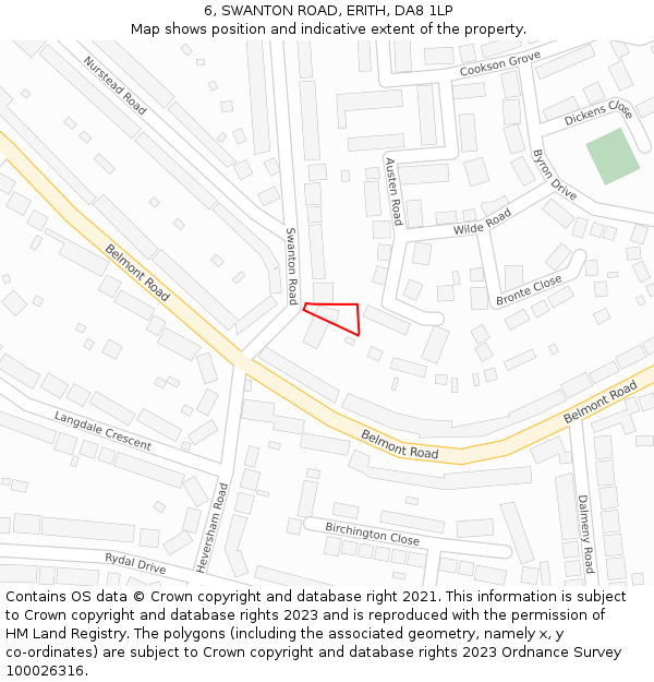 6, SWANTON ROAD, ERITH, DA8 1LP: Location map and indicative extent of plot