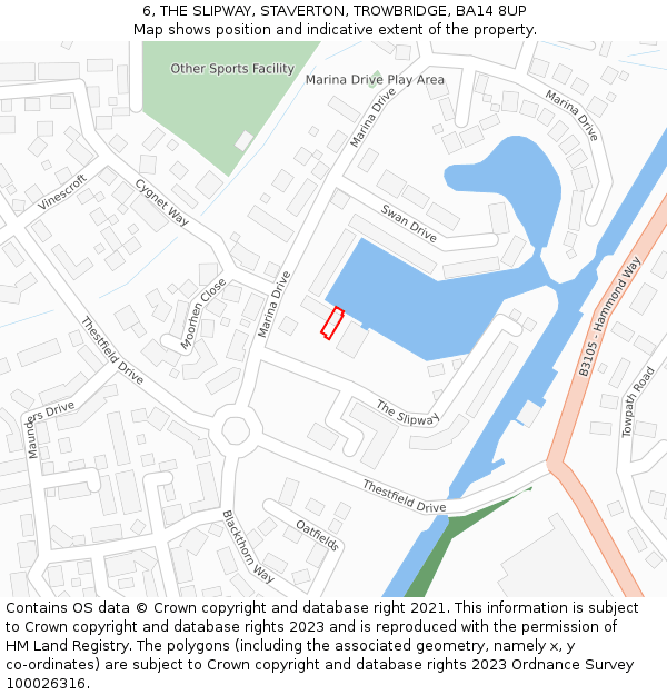 6, THE SLIPWAY, STAVERTON, TROWBRIDGE, BA14 8UP: Location map and indicative extent of plot