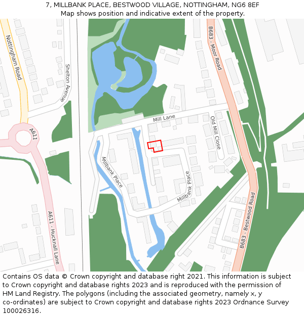 7, MILLBANK PLACE, BESTWOOD VILLAGE, NOTTINGHAM, NG6 8EF: Location map and indicative extent of plot