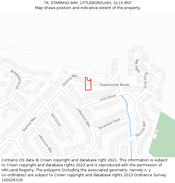 76, STARRING WAY, LITTLEBOROUGH, OL15 8NT: Location map and indicative extent of plot