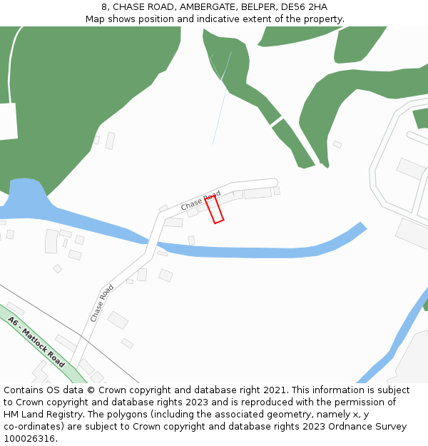 8, CHASE ROAD, AMBERGATE, BELPER, DE56 2HA: Location map and indicative extent of plot