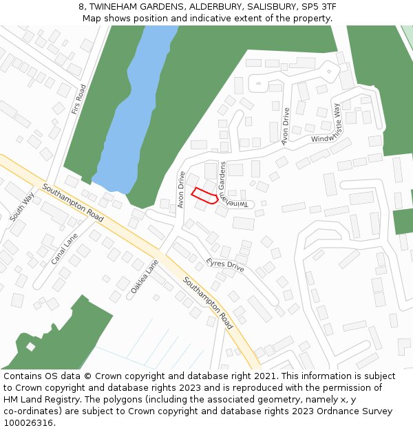 8, TWINEHAM GARDENS, ALDERBURY, SALISBURY, SP5 3TF: Location map and indicative extent of plot