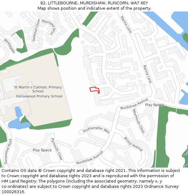 82, LITTLEBOURNE, MURDISHAW, RUNCORN, WA7 6EY: Location map and indicative extent of plot