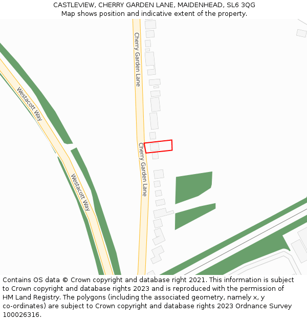 CASTLEVIEW, CHERRY GARDEN LANE, MAIDENHEAD, SL6 3QG: Location map and indicative extent of plot