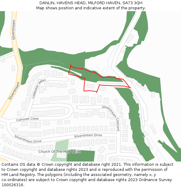 DANLIN, HAVENS HEAD, MILFORD HAVEN, SA73 3QH: Location map and indicative extent of plot