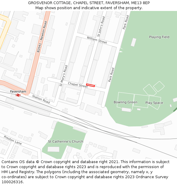 GROSVENOR COTTAGE, CHAPEL STREET, FAVERSHAM, ME13 8EP: Location map and indicative extent of plot