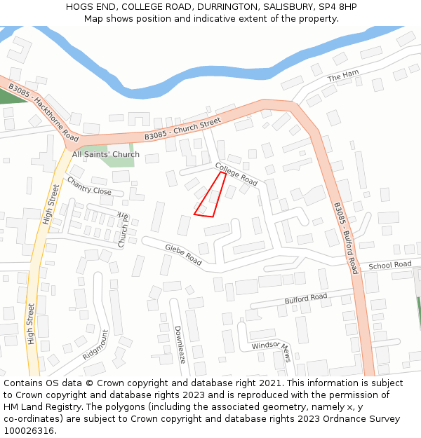 HOGS END, COLLEGE ROAD, DURRINGTON, SALISBURY, SP4 8HP: Location map and indicative extent of plot