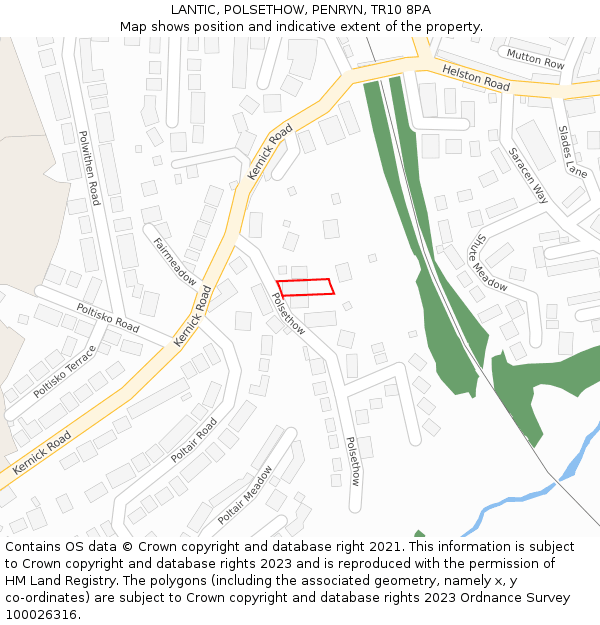 LANTIC, POLSETHOW, PENRYN, TR10 8PA: Location map and indicative extent of plot