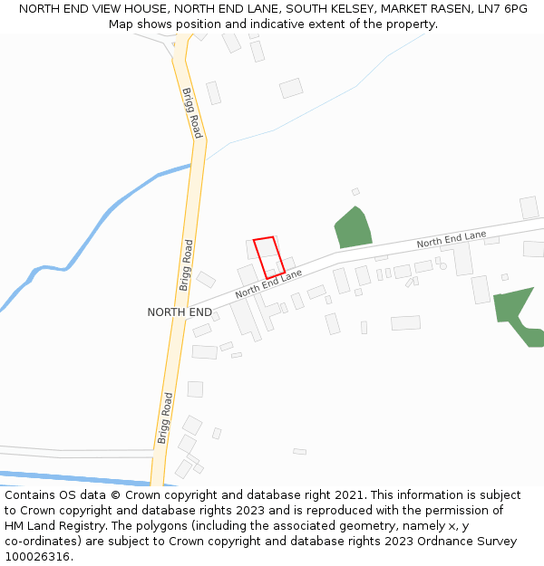 NORTH END VIEW HOUSE, NORTH END LANE, SOUTH KELSEY, MARKET RASEN, LN7 6PG: Location map and indicative extent of plot