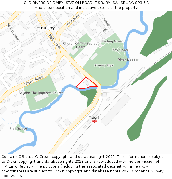 OLD RIVERSIDE DAIRY, STATION ROAD, TISBURY, SALISBURY, SP3 6JR: Location map and indicative extent of plot