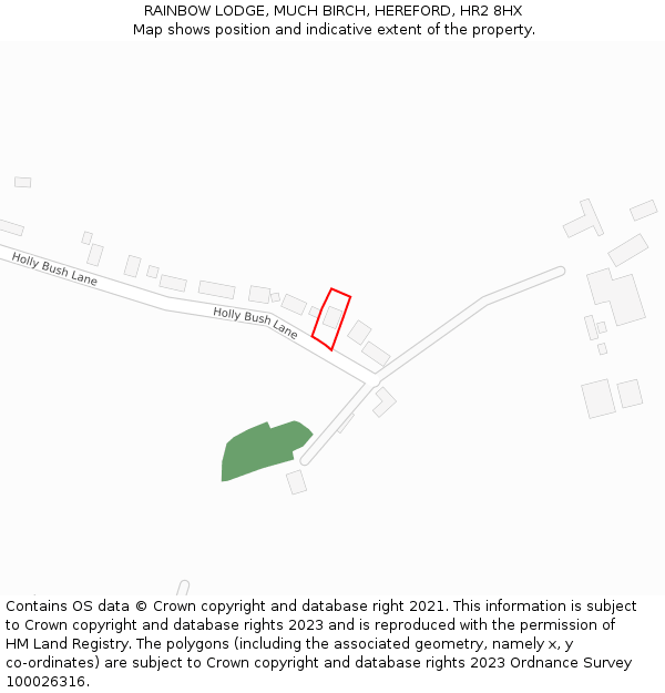 RAINBOW LODGE, MUCH BIRCH, HEREFORD, HR2 8HX: Location map and indicative extent of plot