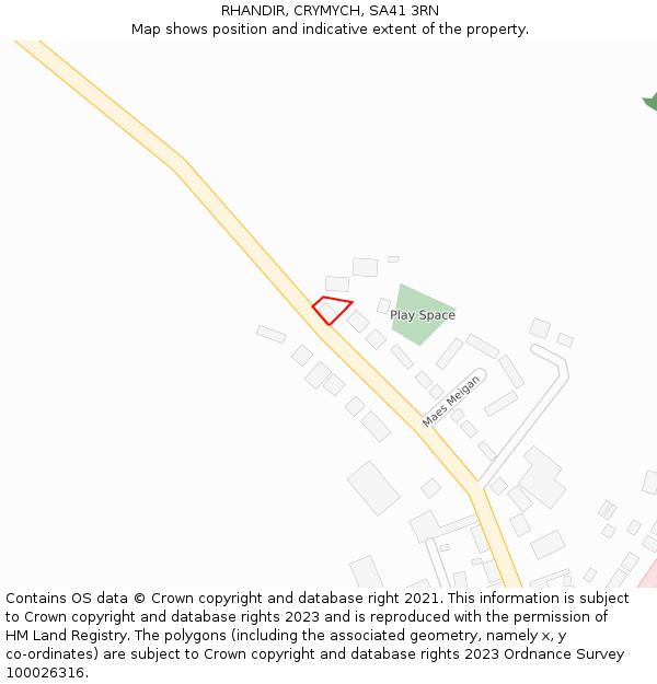 RHANDIR, CRYMYCH, SA41 3RN: Location map and indicative extent of plot