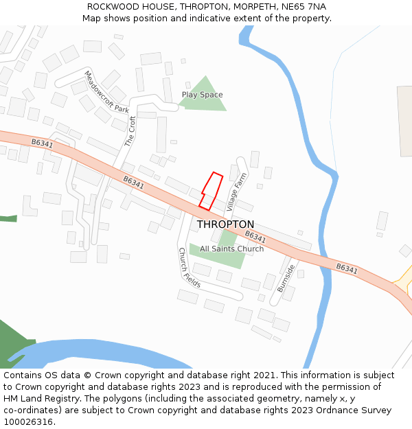 ROCKWOOD HOUSE, THROPTON, MORPETH, NE65 7NA: Location map and indicative extent of plot