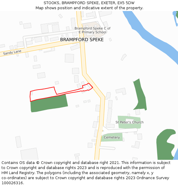 STOOKS, BRAMPFORD SPEKE, EXETER, EX5 5DW: Location map and indicative extent of plot