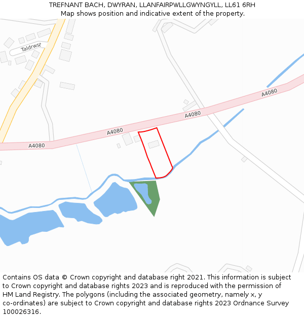 TREFNANT BACH, DWYRAN, LLANFAIRPWLLGWYNGYLL, LL61 6RH: Location map and indicative extent of plot