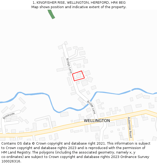 1, KINGFISHER RISE, WELLINGTON, HEREFORD, HR4 8EG: Location map and indicative extent of plot