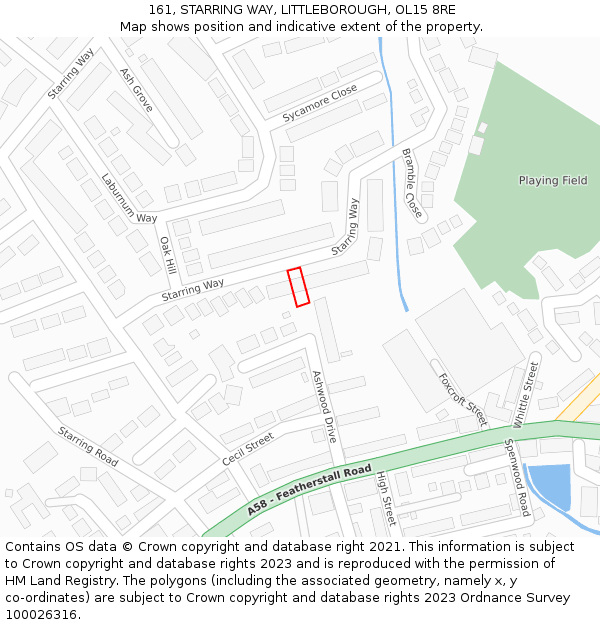 161, STARRING WAY, LITTLEBOROUGH, OL15 8RE: Location map and indicative extent of plot