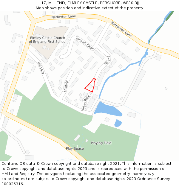 17, MILLEND, ELMLEY CASTLE, PERSHORE, WR10 3JJ: Location map and indicative extent of plot