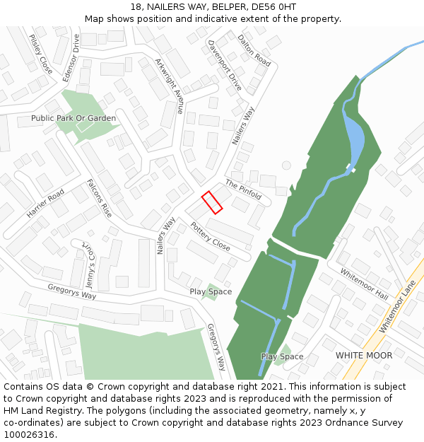 18, NAILERS WAY, BELPER, DE56 0HT: Location map and indicative extent of plot