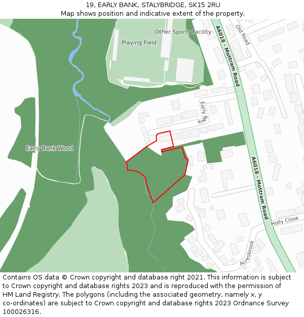 19, EARLY BANK, STALYBRIDGE, SK15 2RU: Location map and indicative extent of plot