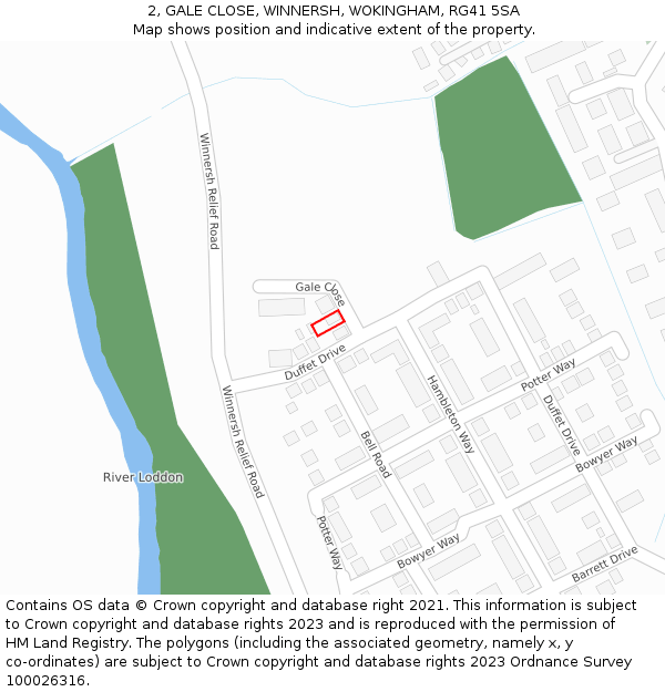 2, GALE CLOSE, WINNERSH, WOKINGHAM, RG41 5SA: Location map and indicative extent of plot