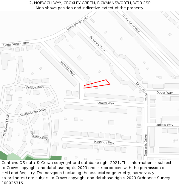 2, NORWICH WAY, CROXLEY GREEN, RICKMANSWORTH, WD3 3SP: Location map and indicative extent of plot