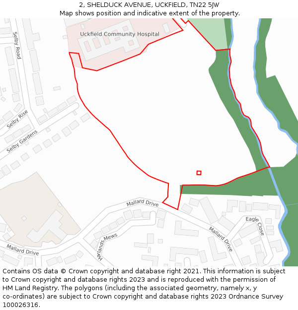 2, SHELDUCK AVENUE, UCKFIELD, TN22 5JW: Location map and indicative extent of plot