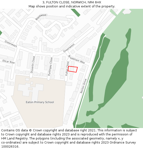 3, FULTON CLOSE, NORWICH, NR4 6HX: Location map and indicative extent of plot