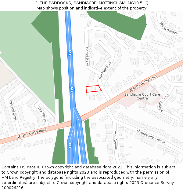 3, THE PADDOCKS, SANDIACRE, NOTTINGHAM, NG10 5HQ: Location map and indicative extent of plot