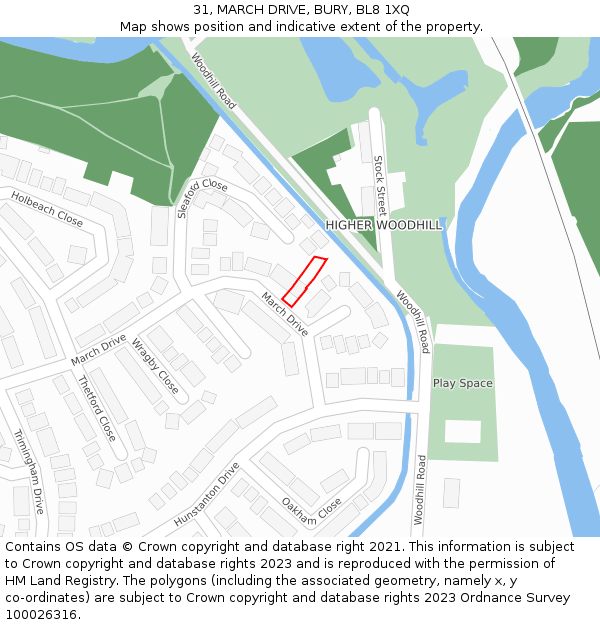 31, MARCH DRIVE, BURY, BL8 1XQ: Location map and indicative extent of plot