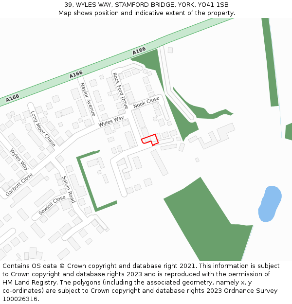 39, WYLES WAY, STAMFORD BRIDGE, YORK, YO41 1SB: Location map and indicative extent of plot