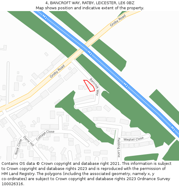 4, BANCROFT WAY, RATBY, LEICESTER, LE6 0BZ: Location map and indicative extent of plot